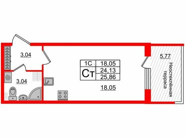 24,2 м², квартира-студия 4 650 191 ₽ - изображение 53