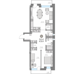 Квартира 78,2 м², 2-комнатная - изображение 1