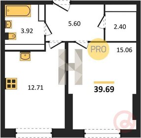 Квартира 39,7 м², 1-комнатная - изображение 2