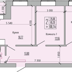 Квартира 68,1 м², 2-комнатная - изображение 2