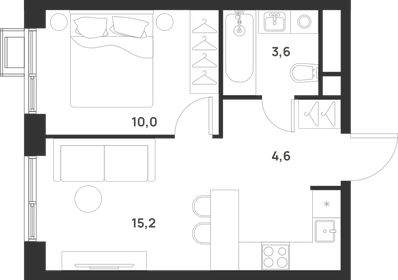 33,7 м², 1-комнатная квартира 11 343 420 ₽ - изображение 15