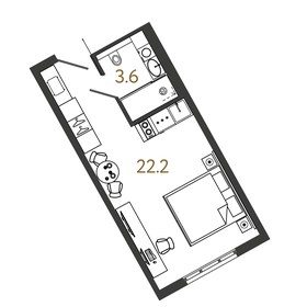 Квартира 25,8 м², студия - изображение 1