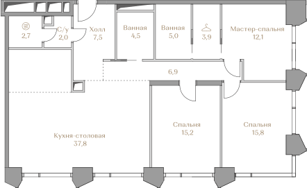 153 м², 3-комнатная квартира 175 000 000 ₽ - изображение 142