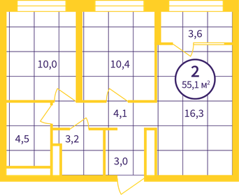 53,3 м², 2-комнатная квартира 5 450 000 ₽ - изображение 75