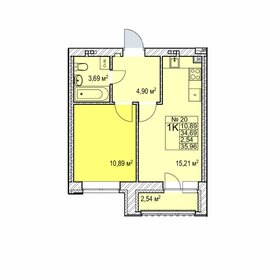 Квартира 36 м², 1-комнатная - изображение 1