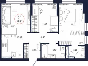 72,1 м², 3-комнатная квартира 19 755 400 ₽ - изображение 55