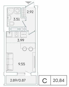 20,8 м², квартира-студия 3 592 636 ₽ - изображение 50