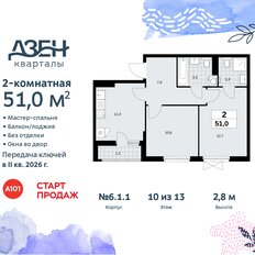 Квартира 51 м², 2-комнатная - изображение 3