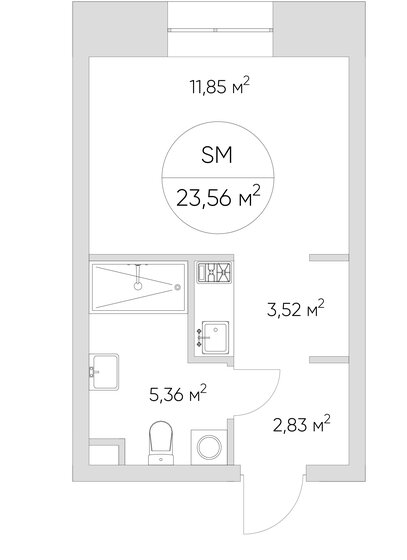 23 м², апартаменты-студия 8 897 481 ₽ - изображение 1