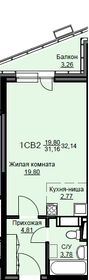 Квартира 32,6 м², студия - изображение 1