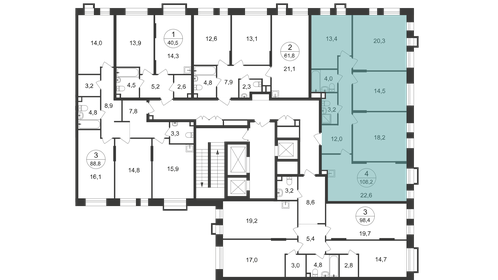 107,1 м², 4-комнатная квартира 22 828 670 ₽ - изображение 36