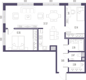 78,5 м², 2-комнатная квартира 28 438 920 ₽ - изображение 9