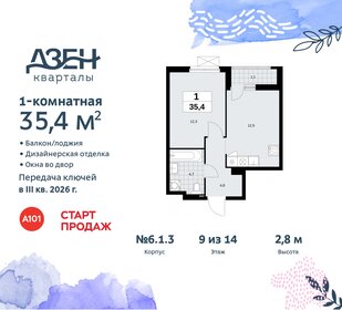 35,5 м², 1-комнатная квартира 11 584 010 ₽ - изображение 31