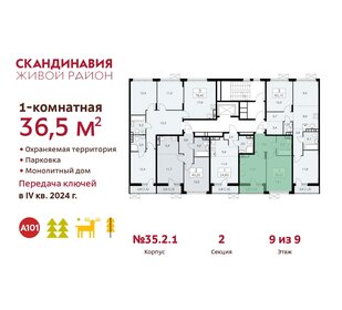 Квартира 36,5 м², 1-комнатная - изображение 2