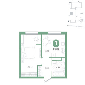 Квартира 36,3 м², 1-комнатная - изображение 1