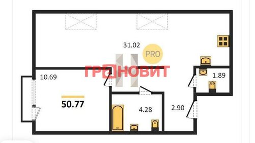 Квартира 50,8 м², 1-комнатная - изображение 1