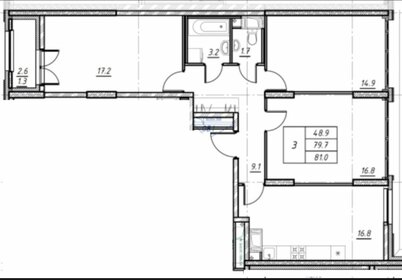 Квартира 82 м², 3-комнатная - изображение 1