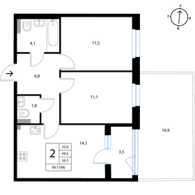 57,5 м², 2-комнатная квартира 8 500 000 ₽ - изображение 64