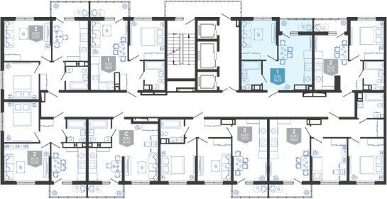 Квартира 34,2 м², 1-комнатная - изображение 2