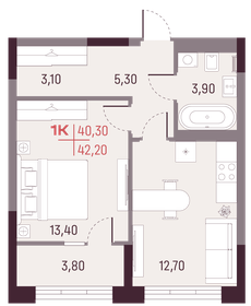 39,6 м², 1-комнатная квартира 4 890 000 ₽ - изображение 12