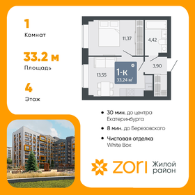 30 м², 1-комнатная квартира 3 200 000 ₽ - изображение 108