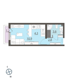 Квартира 22 м², студия - изображение 1