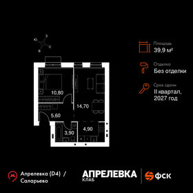Квартира 39,9 м², 2-комнатная - изображение 1