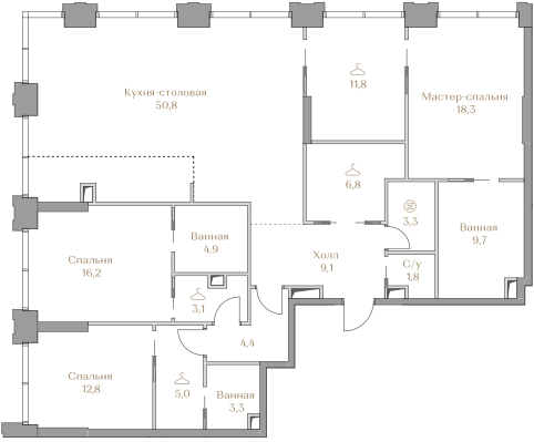 161,3 м², 3-комнатная квартира 214 320 992 ₽ - изображение 1