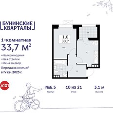 Квартира 33,7 м², 1-комнатная - изображение 3