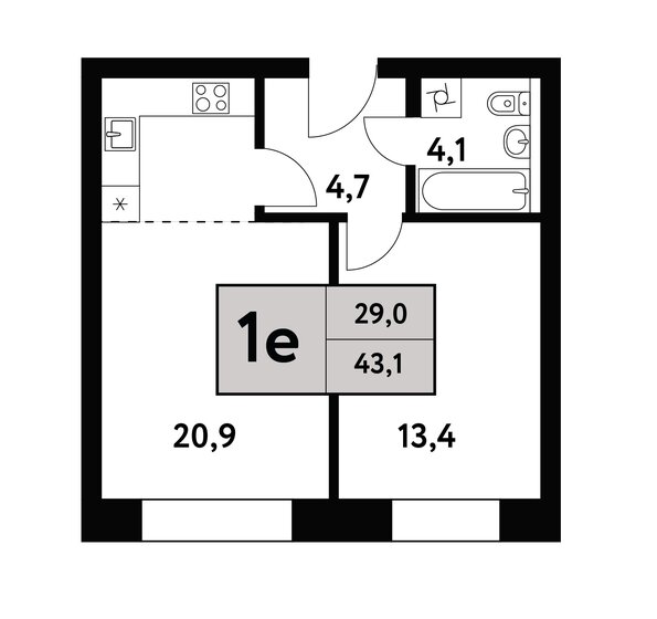 43,1 м², 2-комнатная квартира 17 746 332 ₽ - изображение 18