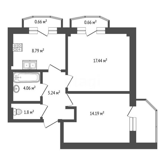55,3 м², 2-комнатная квартира 8 250 000 ₽ - изображение 51