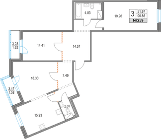 100,5 м², 3-комнатная квартира 23 500 000 ₽ - изображение 11