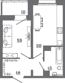 28,7 м², 1-комнатная квартира 4 600 000 ₽ - изображение 62