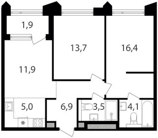 64,5 м², 2-комнатная квартира 27 528 600 ₽ - изображение 26