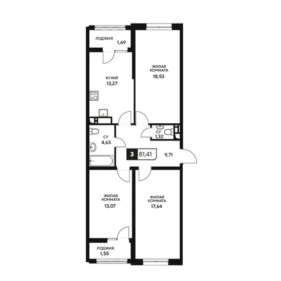 121 м², 3-комнатная квартира 13 200 000 ₽ - изображение 61