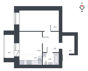 Квартира 53,3 м², 2-комнатная - изображение 2