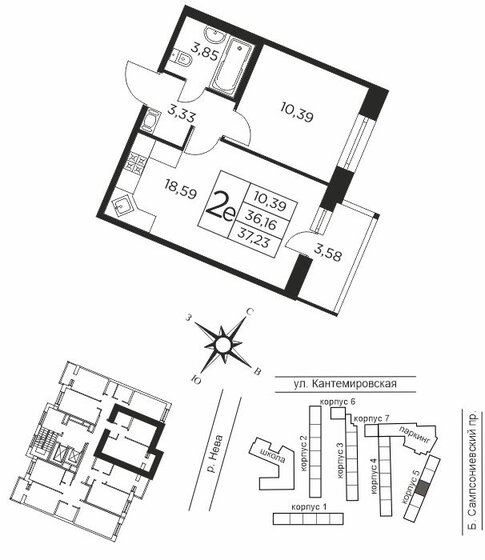 36,2 м², 1-комнатная квартира 13 000 000 ₽ - изображение 1