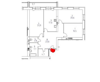 Квартира 116,2 м², 3-комнатная - изображение 1