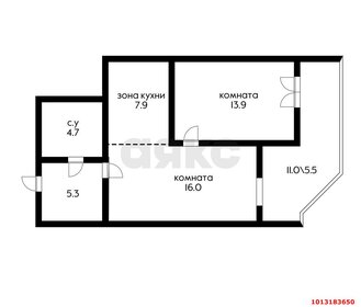 Квартира 53 м², 2-комнатная - изображение 1