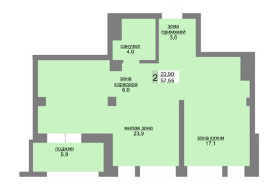 57,5 м², 2-комнатная квартира 10 999 000 ₽ - изображение 105