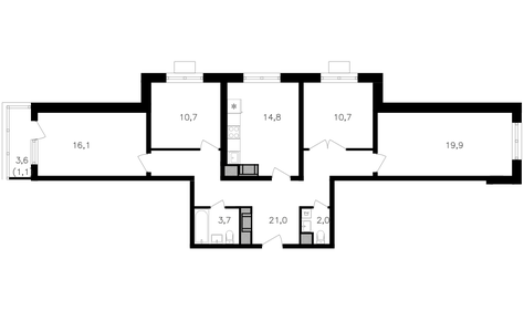 Квартира 102,1 м², 4-комнатная - изображение 1