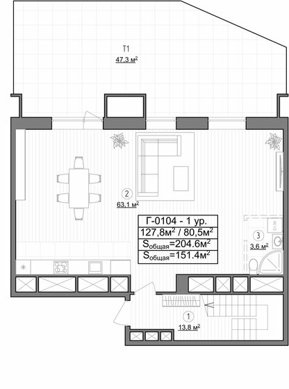 204,6 м², 4-комнатные апартаменты 35 503 300 ₽ - изображение 1