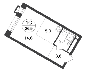 Квартира 26,9 м², студия - изображение 1