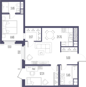 65,3 м², 2-комнатная квартира 22 842 404 ₽ - изображение 73