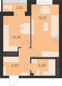 39,5 м², 1-комнатная квартира 5 144 000 ₽ - изображение 23