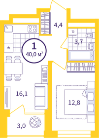 37,7 м², 1-комнатная квартира 5 040 000 ₽ - изображение 29