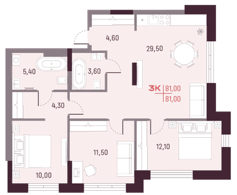 Квартира 81 м², 3-комнатная - изображение 1