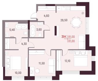 83,7 м², 3-комнатная квартира 8 880 000 ₽ - изображение 25