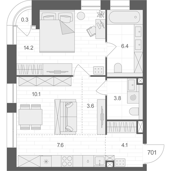 50 м², 1-комнатная квартира 28 639 582 ₽ - изображение 1