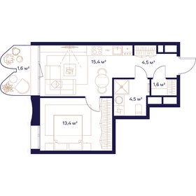 41 м², 1-комнатная квартира 32 988 600 ₽ - изображение 31